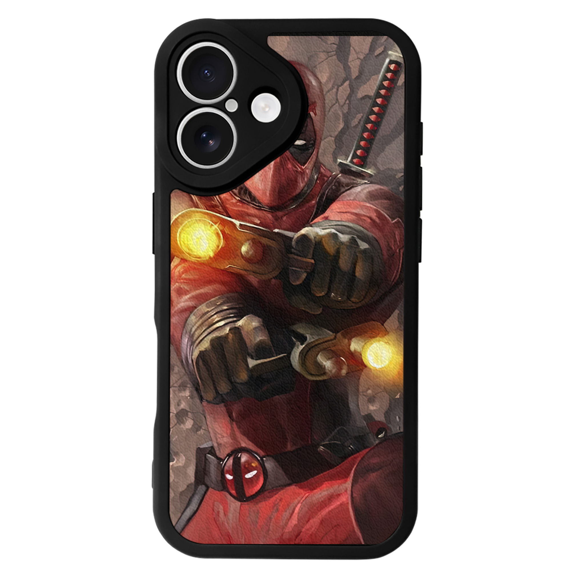 （画像用） Deadpool デッドプール 【iPhone 16シリーズ対応】シリコンスマホケース（レザー調） 材質：シリコン